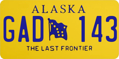 AK license plate GAD143