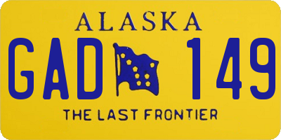 AK license plate GAD149