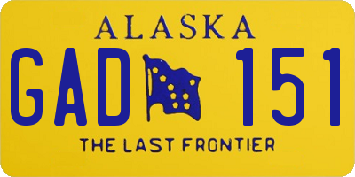 AK license plate GAD151