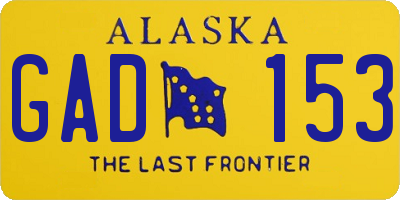 AK license plate GAD153