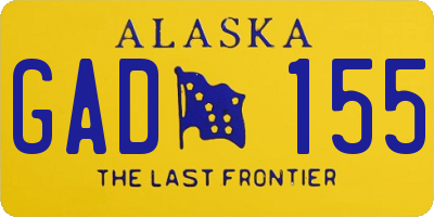 AK license plate GAD155