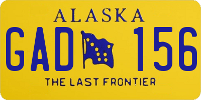 AK license plate GAD156
