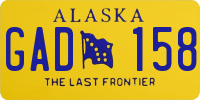 AK license plate GAD158