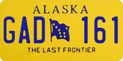 AK license plate GAD161