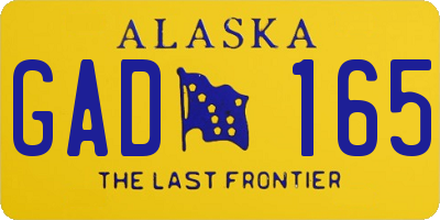 AK license plate GAD165