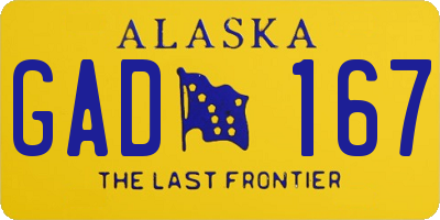 AK license plate GAD167