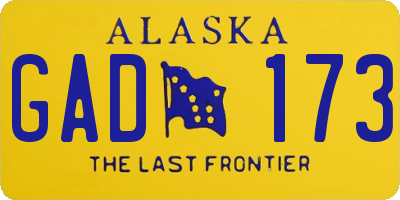 AK license plate GAD173