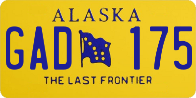 AK license plate GAD175