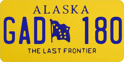 AK license plate GAD180