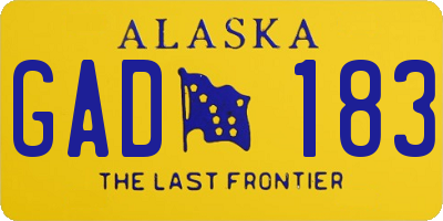 AK license plate GAD183