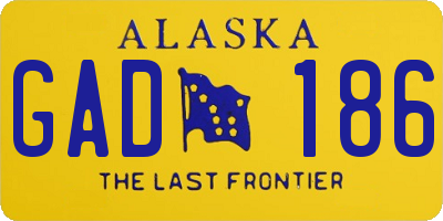 AK license plate GAD186