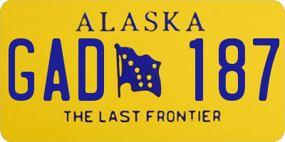 AK license plate GAD187