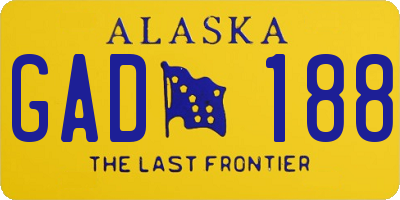 AK license plate GAD188