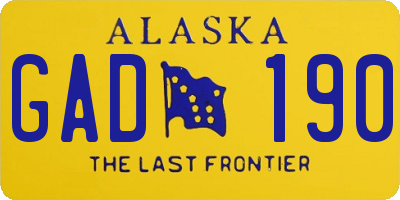 AK license plate GAD190