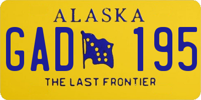 AK license plate GAD195