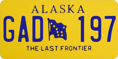 AK license plate GAD197