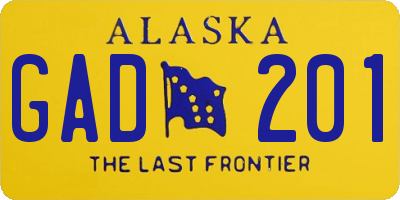 AK license plate GAD201