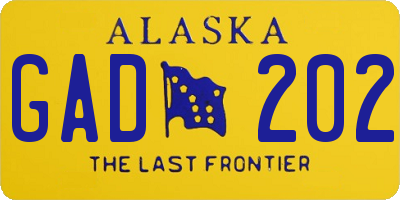 AK license plate GAD202