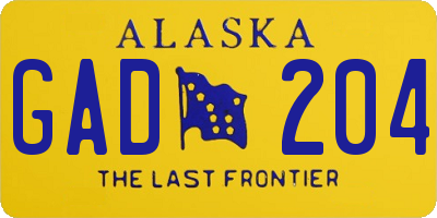 AK license plate GAD204