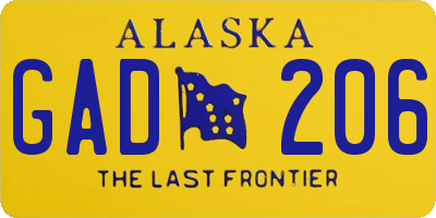 AK license plate GAD206