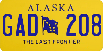 AK license plate GAD208