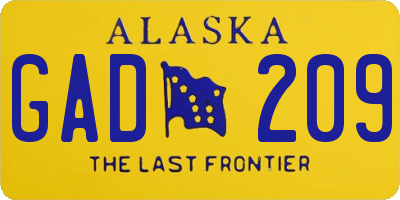 AK license plate GAD209