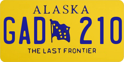 AK license plate GAD210