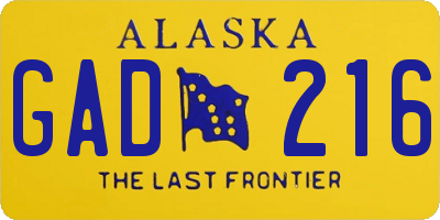 AK license plate GAD216