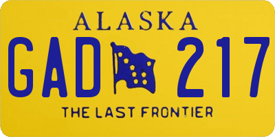 AK license plate GAD217