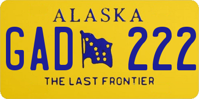 AK license plate GAD222