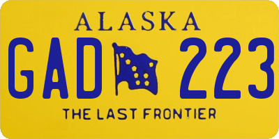 AK license plate GAD223