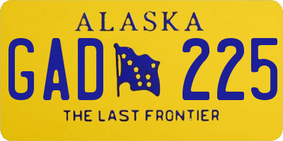 AK license plate GAD225