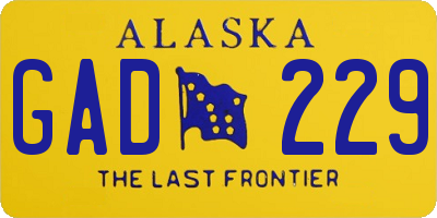 AK license plate GAD229