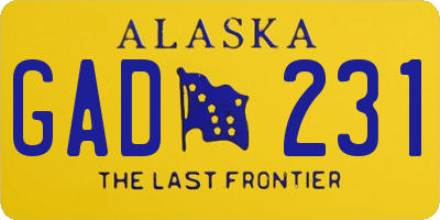 AK license plate GAD231