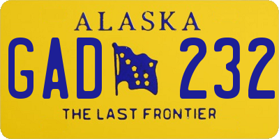 AK license plate GAD232