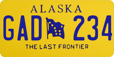 AK license plate GAD234