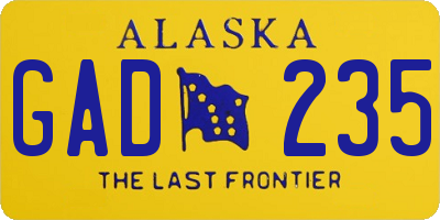 AK license plate GAD235