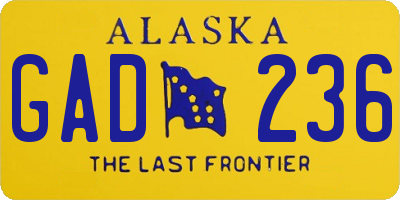 AK license plate GAD236