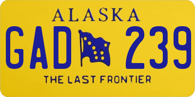 AK license plate GAD239