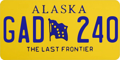 AK license plate GAD240