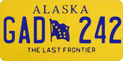 AK license plate GAD242