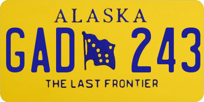 AK license plate GAD243