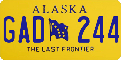 AK license plate GAD244