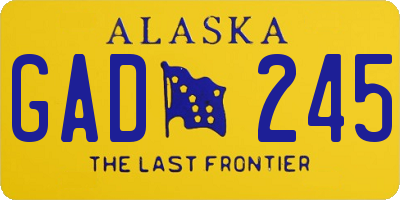 AK license plate GAD245
