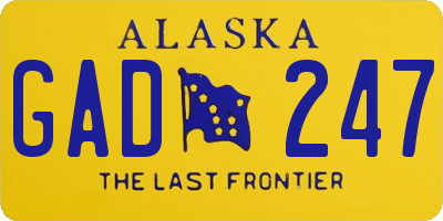 AK license plate GAD247