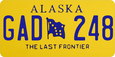 AK license plate GAD248