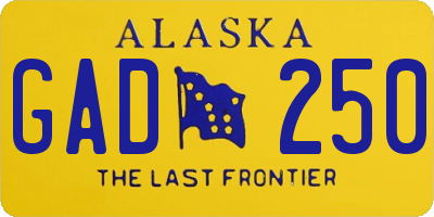 AK license plate GAD250