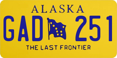 AK license plate GAD251