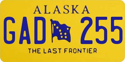 AK license plate GAD255