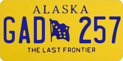 AK license plate GAD257